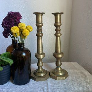 Vintage Brass Candle Holders, Brass Candlestick Holders